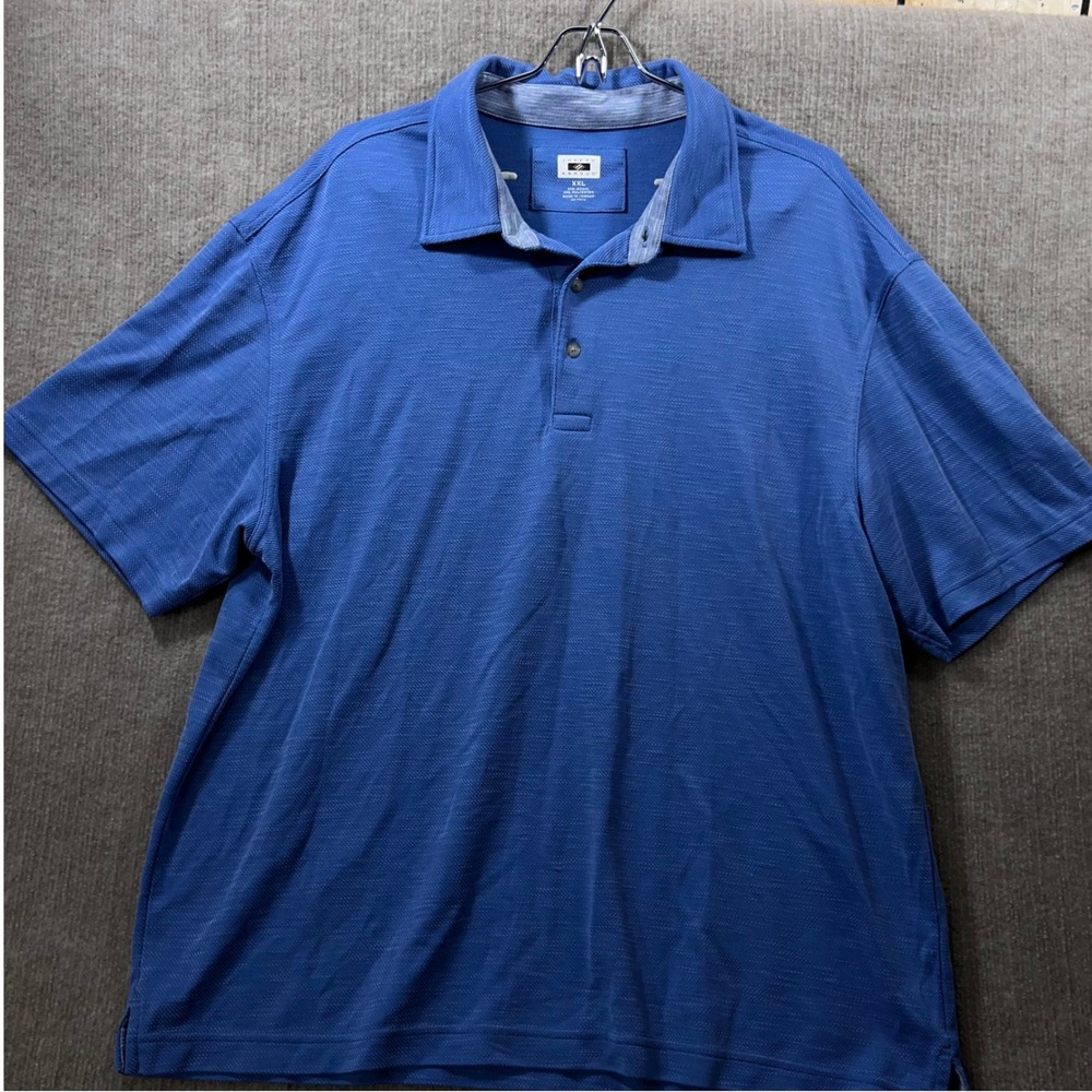 Joseph Abboud Mens Textured Polo Shirt Short Sleeve XXL Modal Polyester Golf